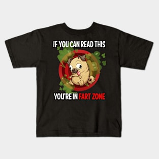 Fart Zone Pug 22 Kids T-Shirt